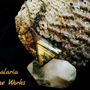 Bronze Wrapped Labradorite Necklace